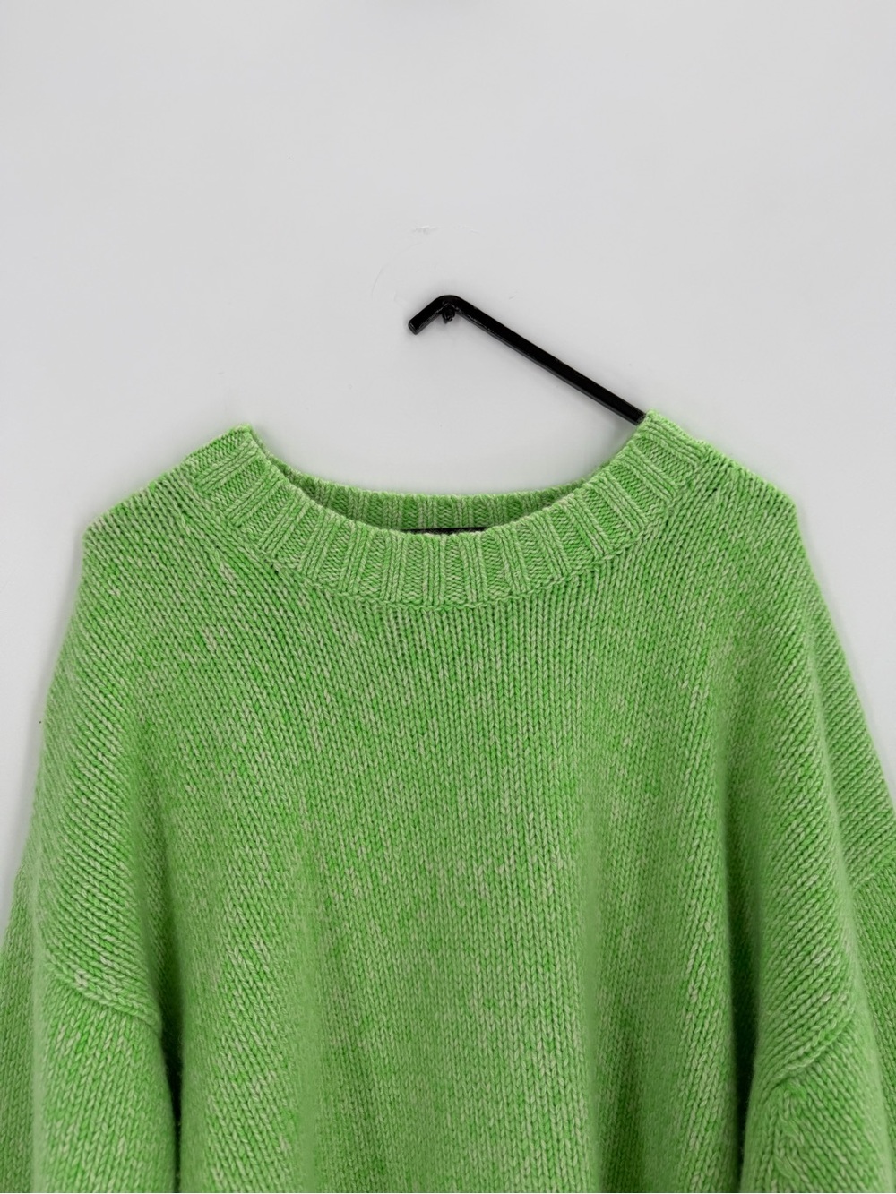 Cos Oversized Pure Cashmere Crewneck Chunky Knit Jumper Sweater In Green